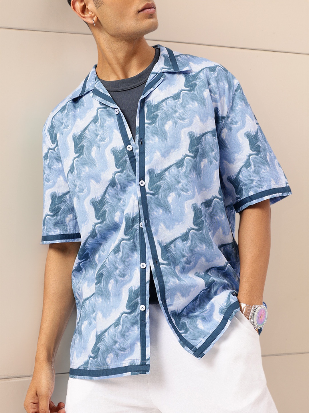 

Kook N Keech Vacation Vibes Dyed Relaxed Shirt, Blue