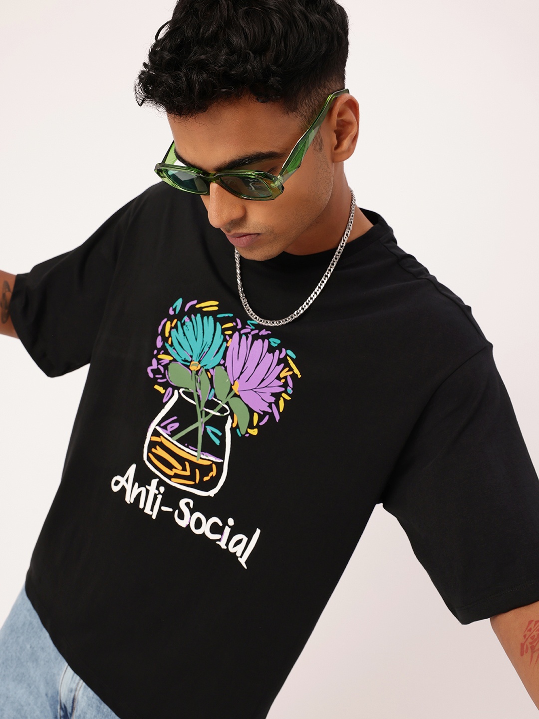 

Kook N Keech Street Cool Attitude Printed Oversized T-shirt, Black