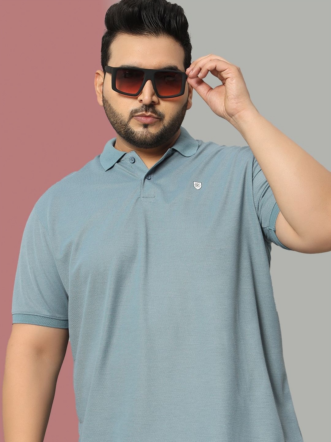 

OGEN Men Polo Collar Pockets T-shirt, Navy blue