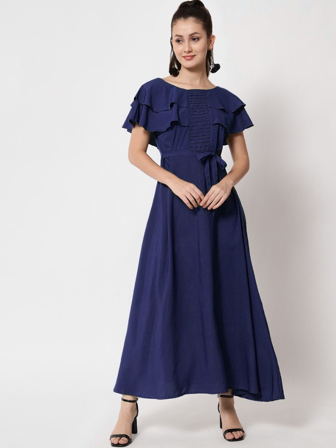

ANGOORI FASHION Flutter Sleeve Maxi Dress, Blue