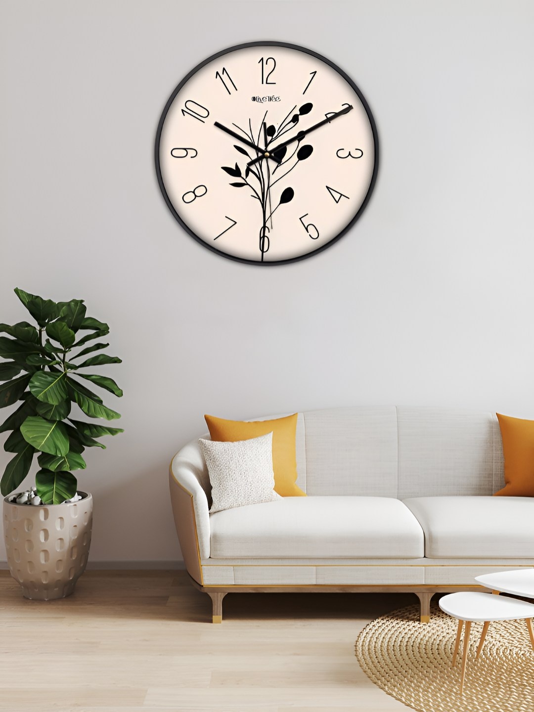 

OLIVE TREE Black & Brown Traditional Wall Clock