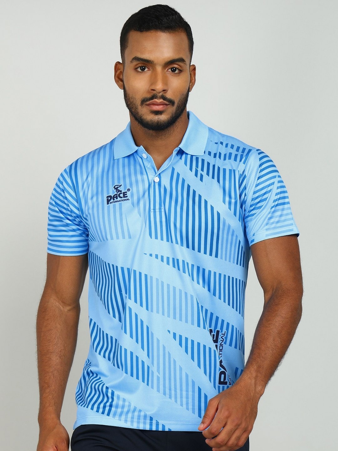 

Pace International Men Polo Collar Sublimation Pockets T-shirt, Blue