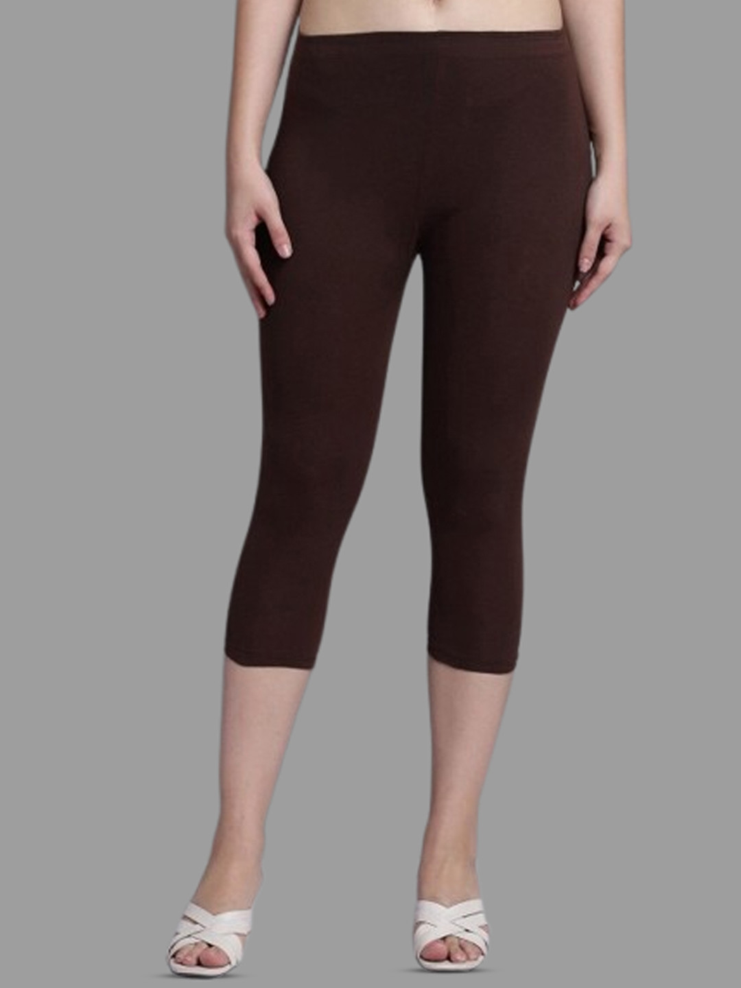 

Trend Level Three-Fourth Length Leggings, Brown