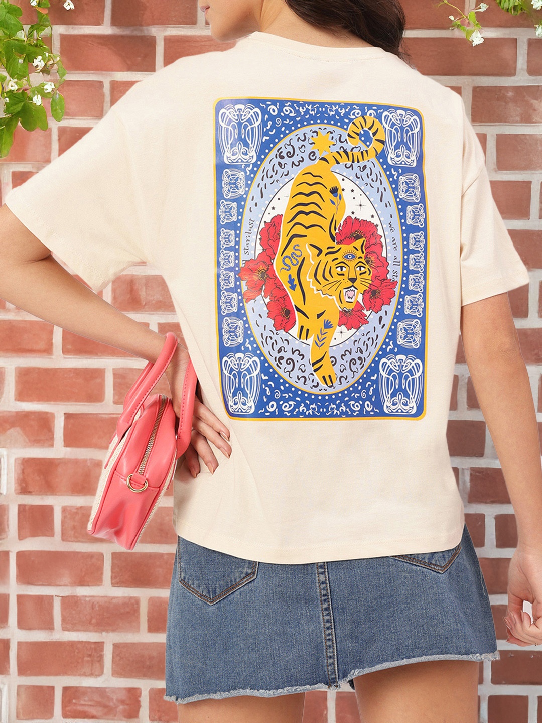 

DressBerry Casual Classics Graphic Relaxed T-shirt, Cream