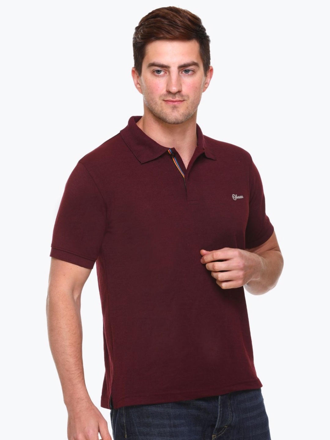 

Obaan Men Polo Collar Pockets T-shirt, Maroon