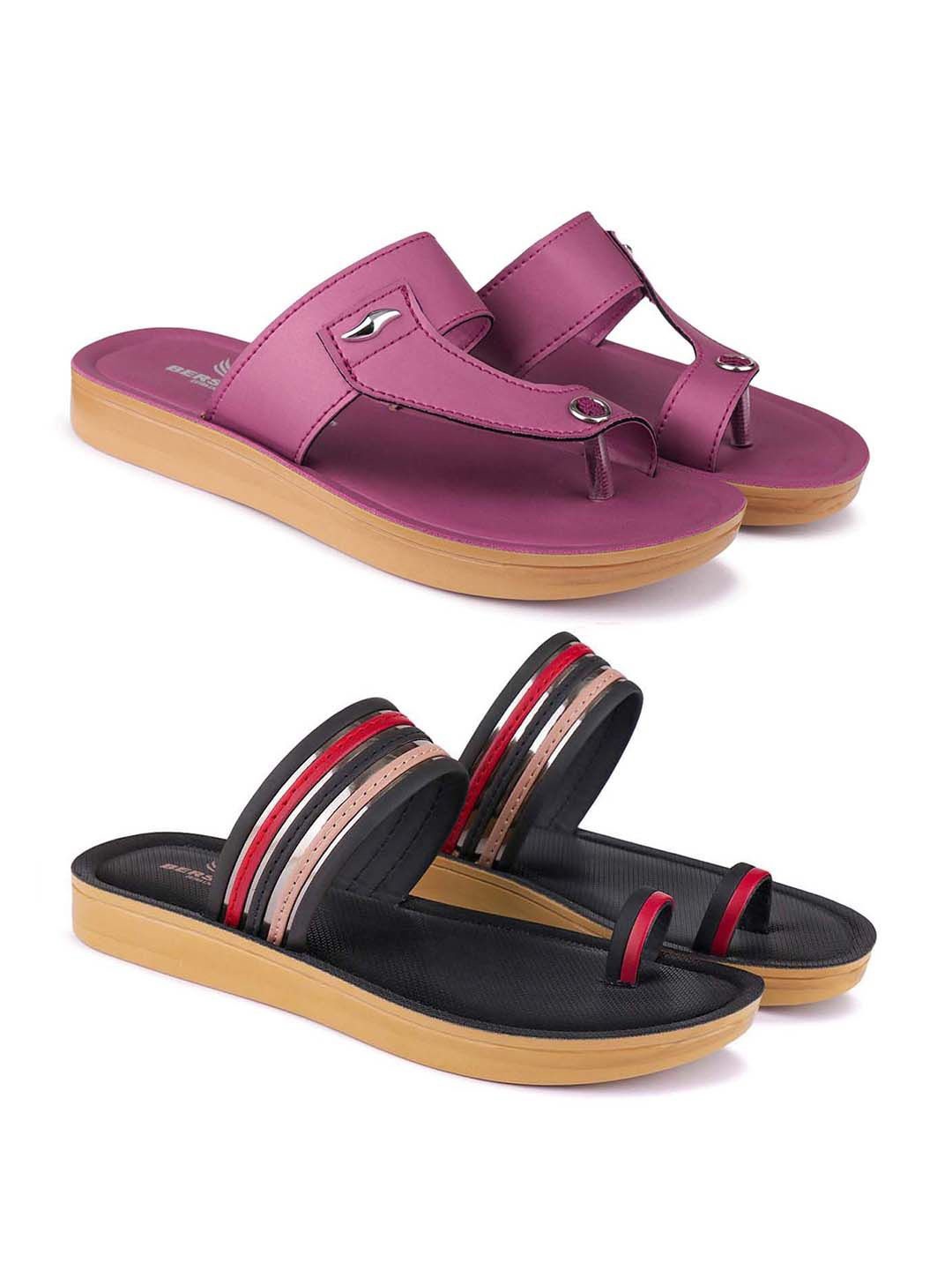 

BERSACHE Women Open Toe Flats, Purple