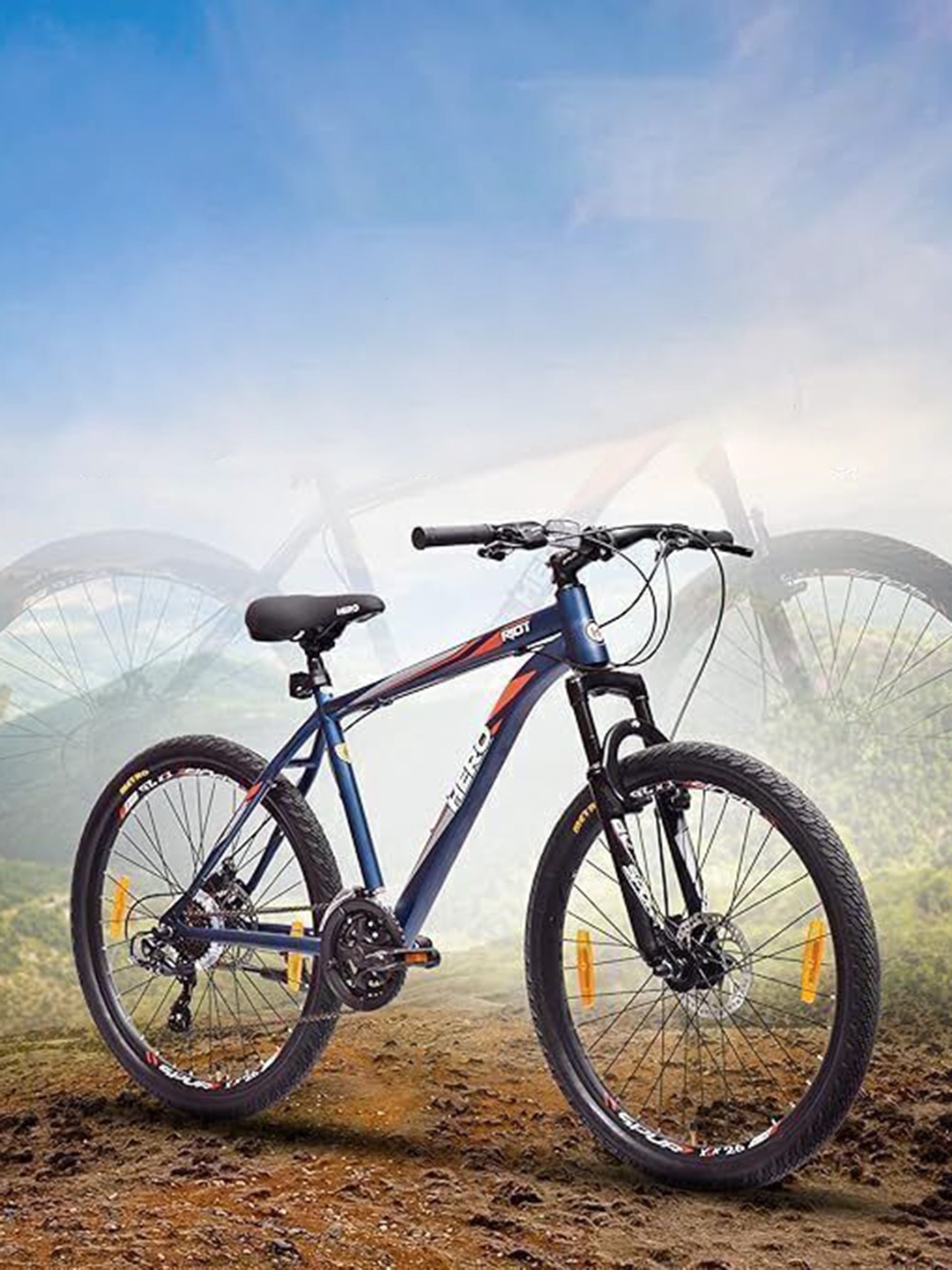 

Hero Printed Riot 26T MTB Bike 21-Speed Mountain Bike, Blue