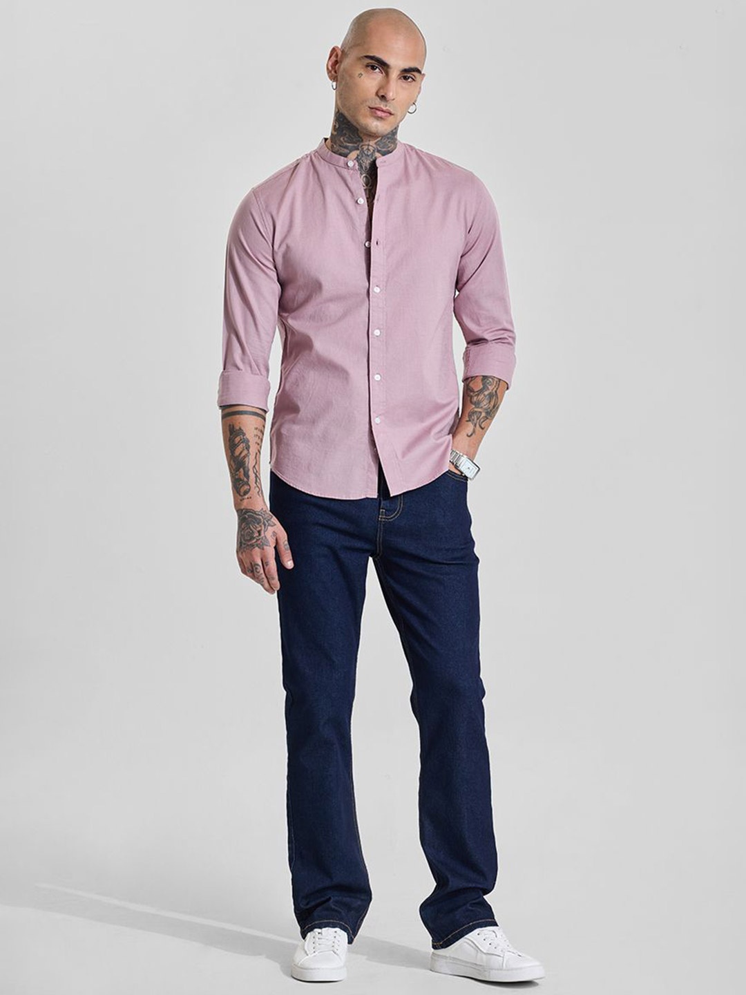 

Snitch Men Slim Fit Opaque Formal Shirt, Rose