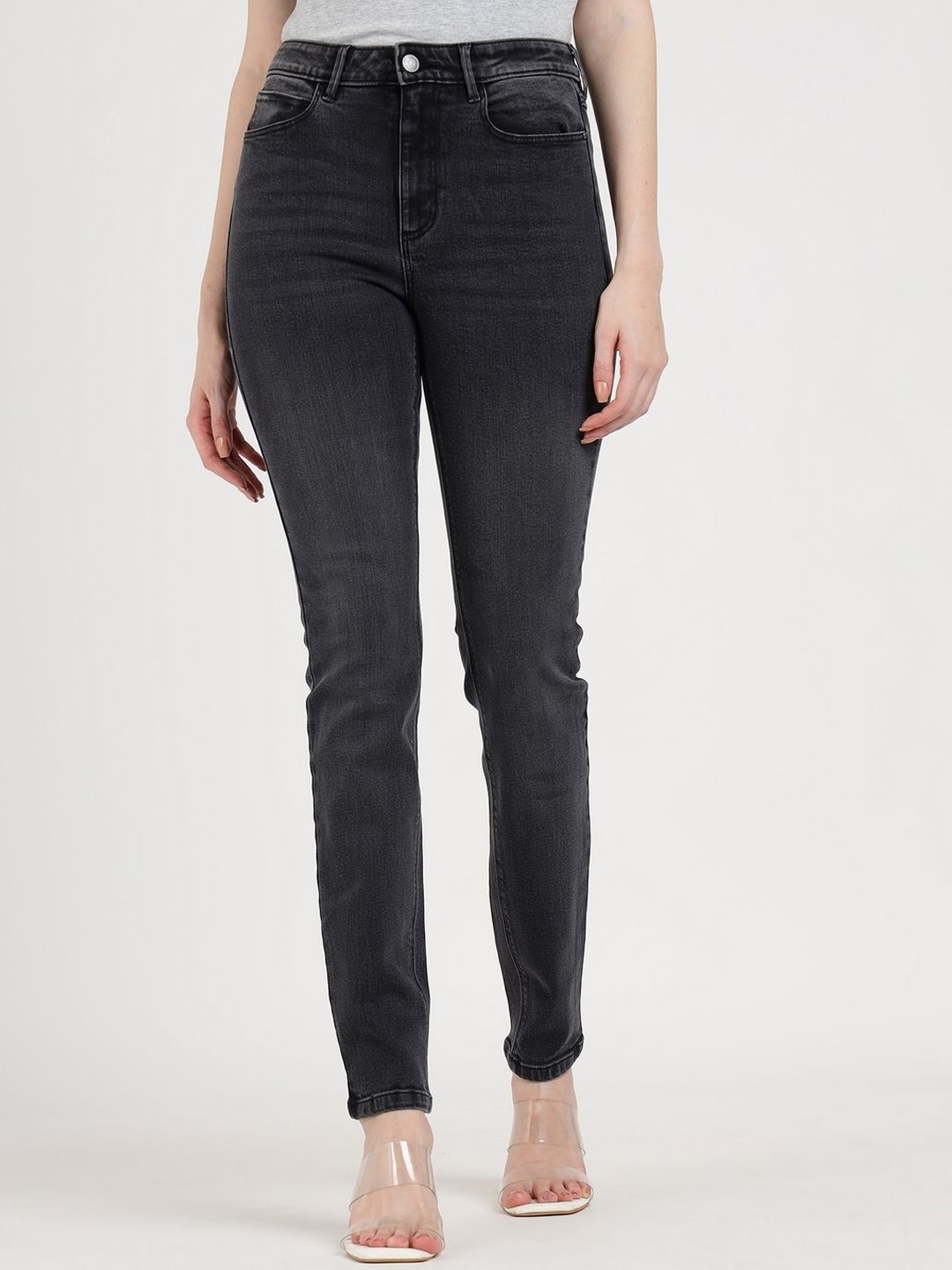 

GUESS Women Skinny Fit High-Rise Jeans, Black