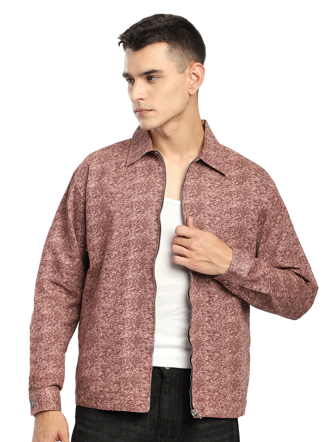 

Beyoung Men Comfort Opaque Colourblocked Casual Shirt, Mauve