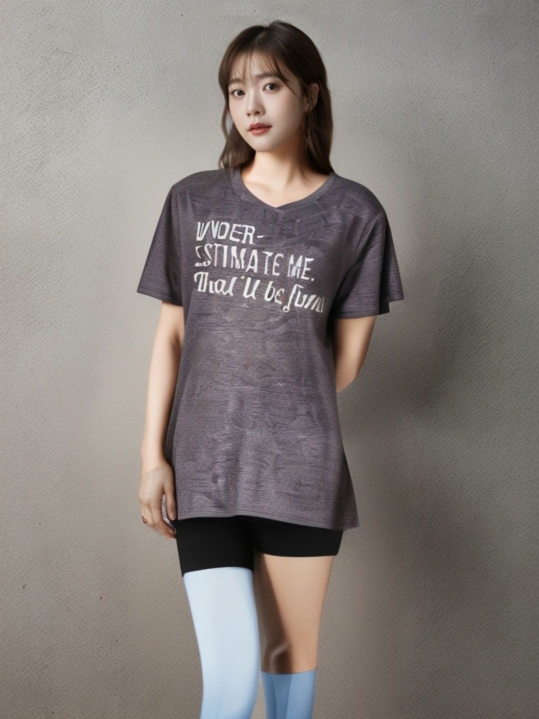

StyleCast Women Typography Printed V-Neck T-shirt, Grey