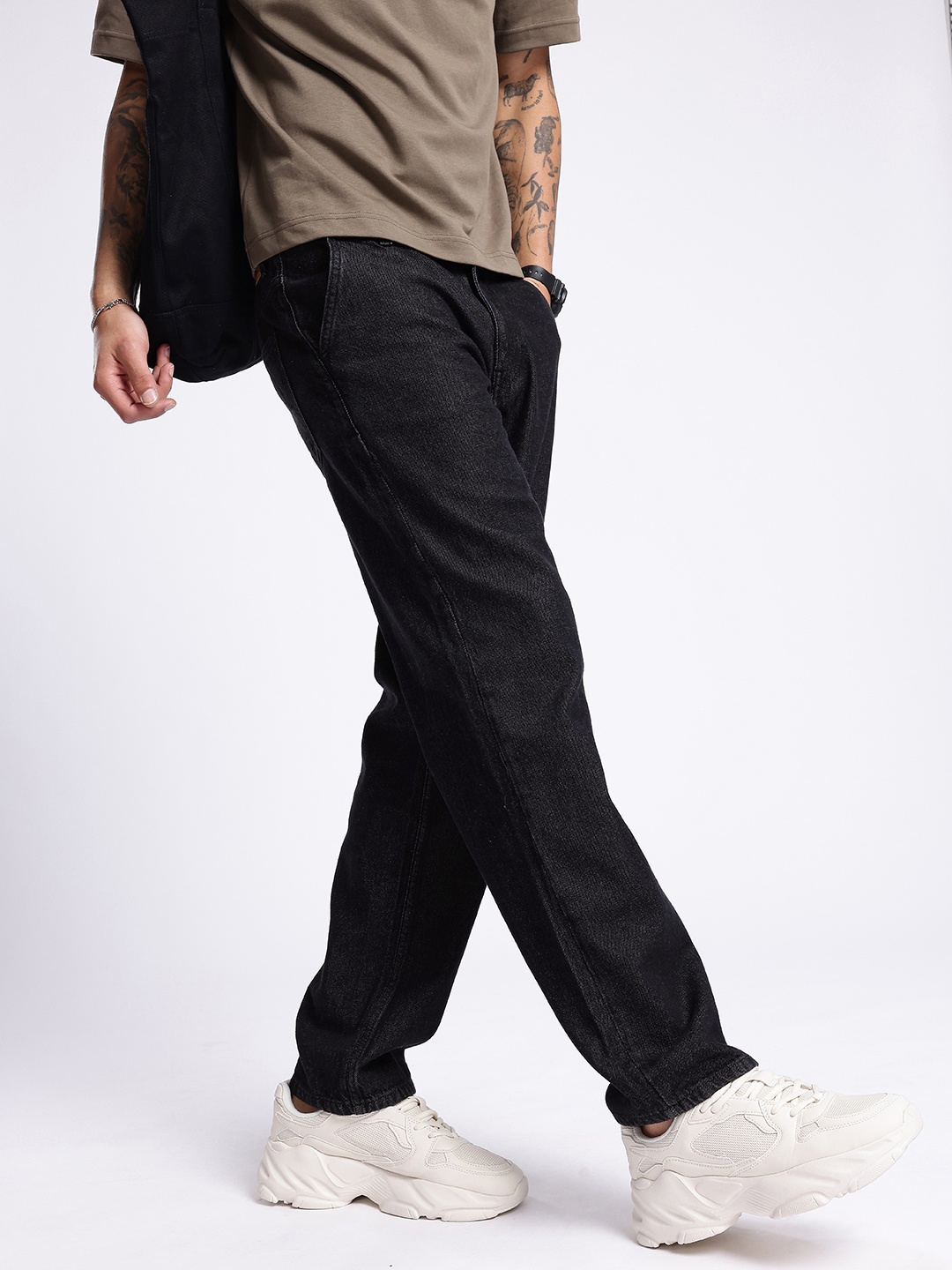 

glitchez Men Street Edge Straight Fit Jeans, Black