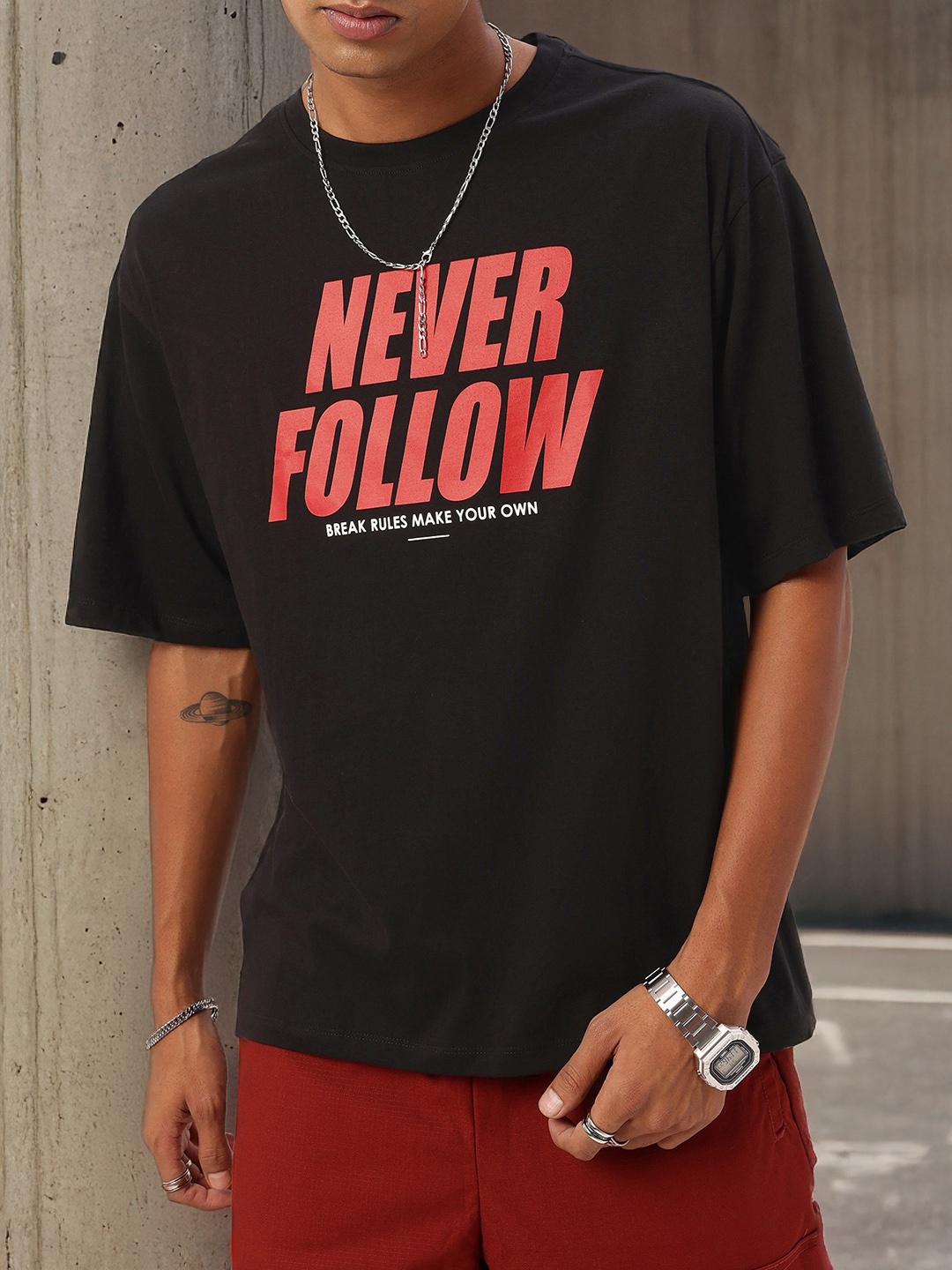 

Kook N Keech Hip-Hop Vibes Printed Relaxed Fit T-shirt, Black