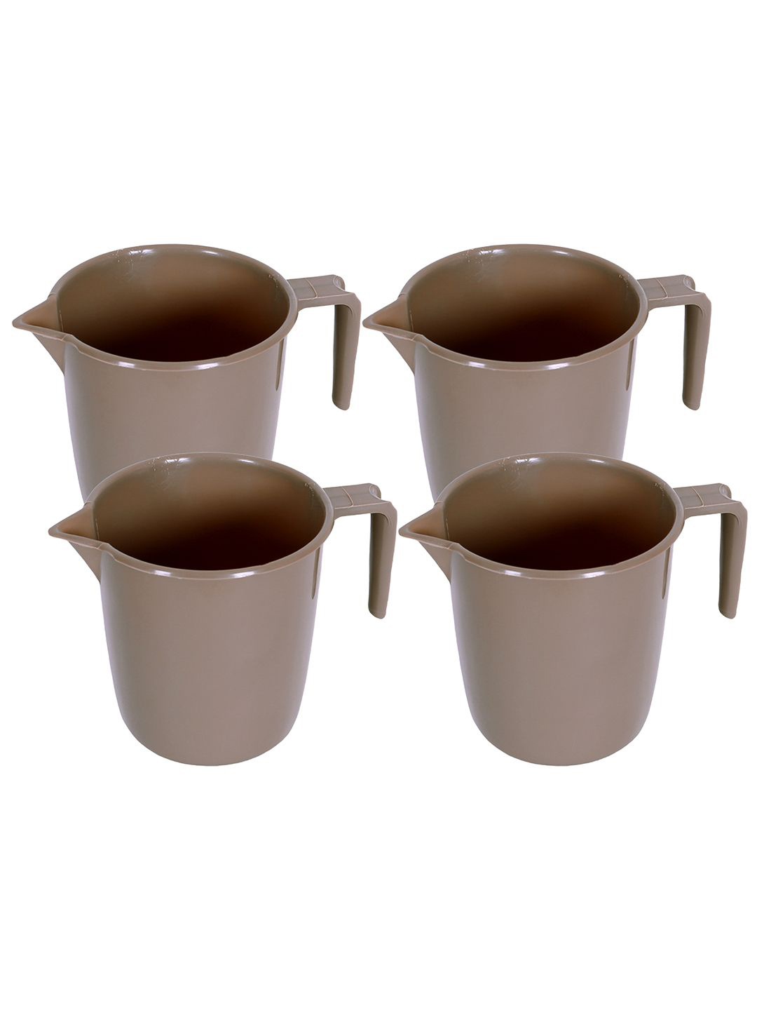 

Kuber Industries Brown 4 Pieces Glossy Bath Mugs 1L Each