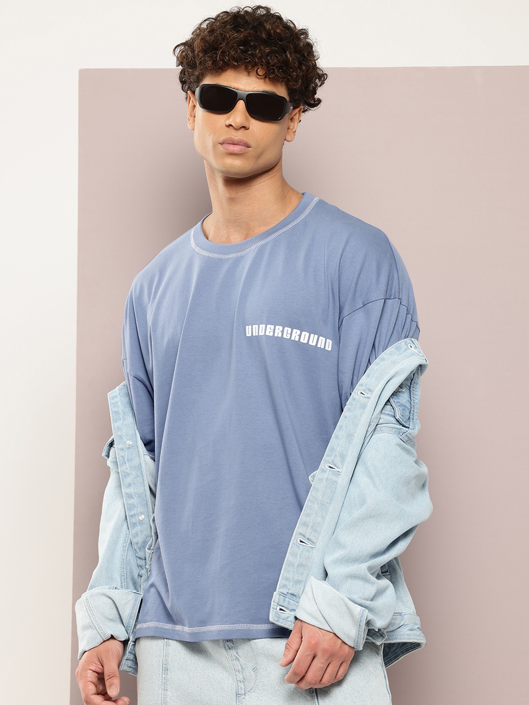 

Kook N Keech Printed Oversized T-shirt, Blue