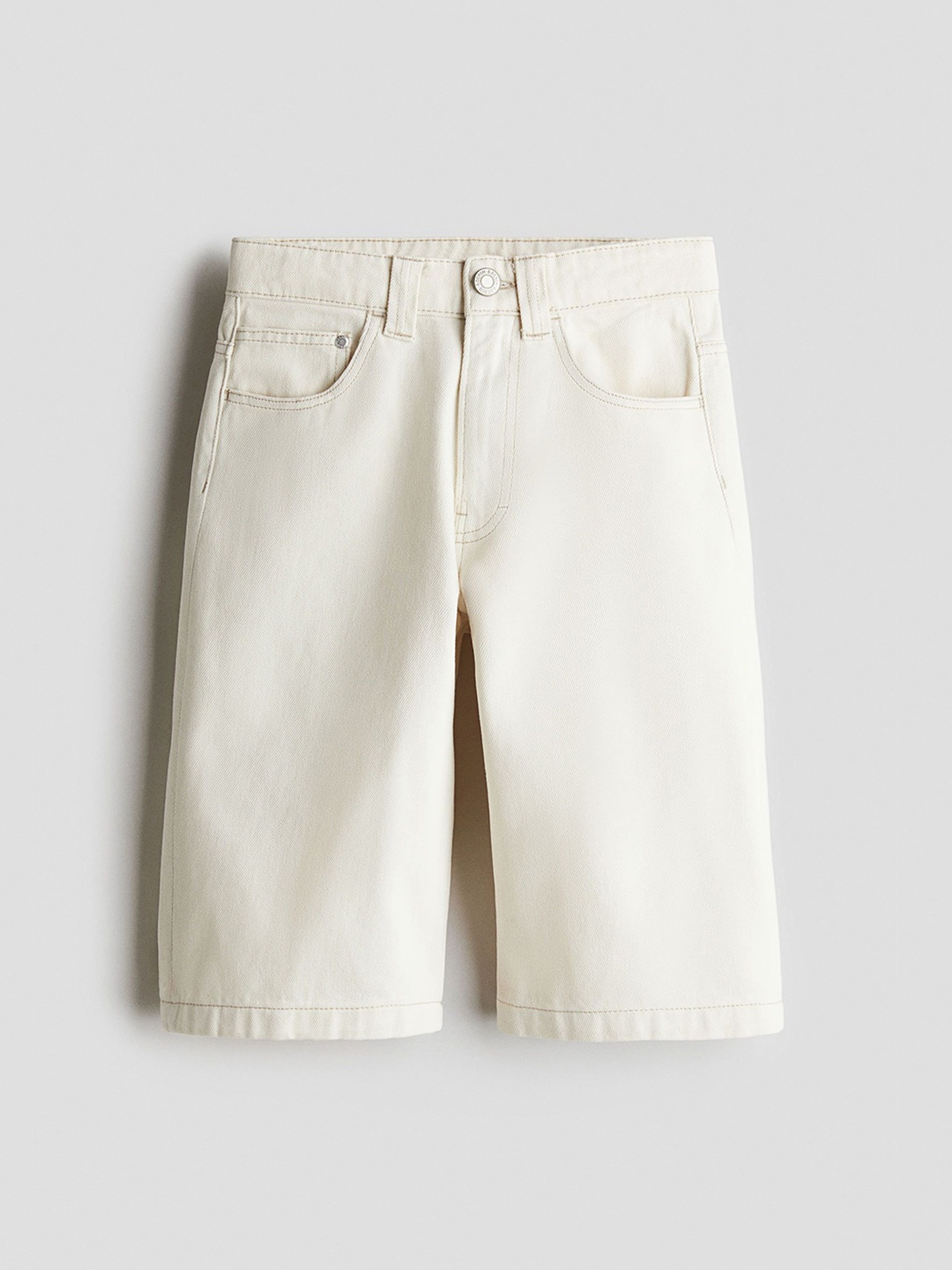 

H&M Baggy Denim Shorts, White