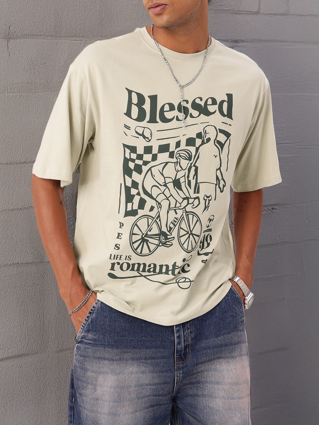 

Kook N Keech Urban Street Graphic Printed Relaxed Fit T-shirt, Taupe