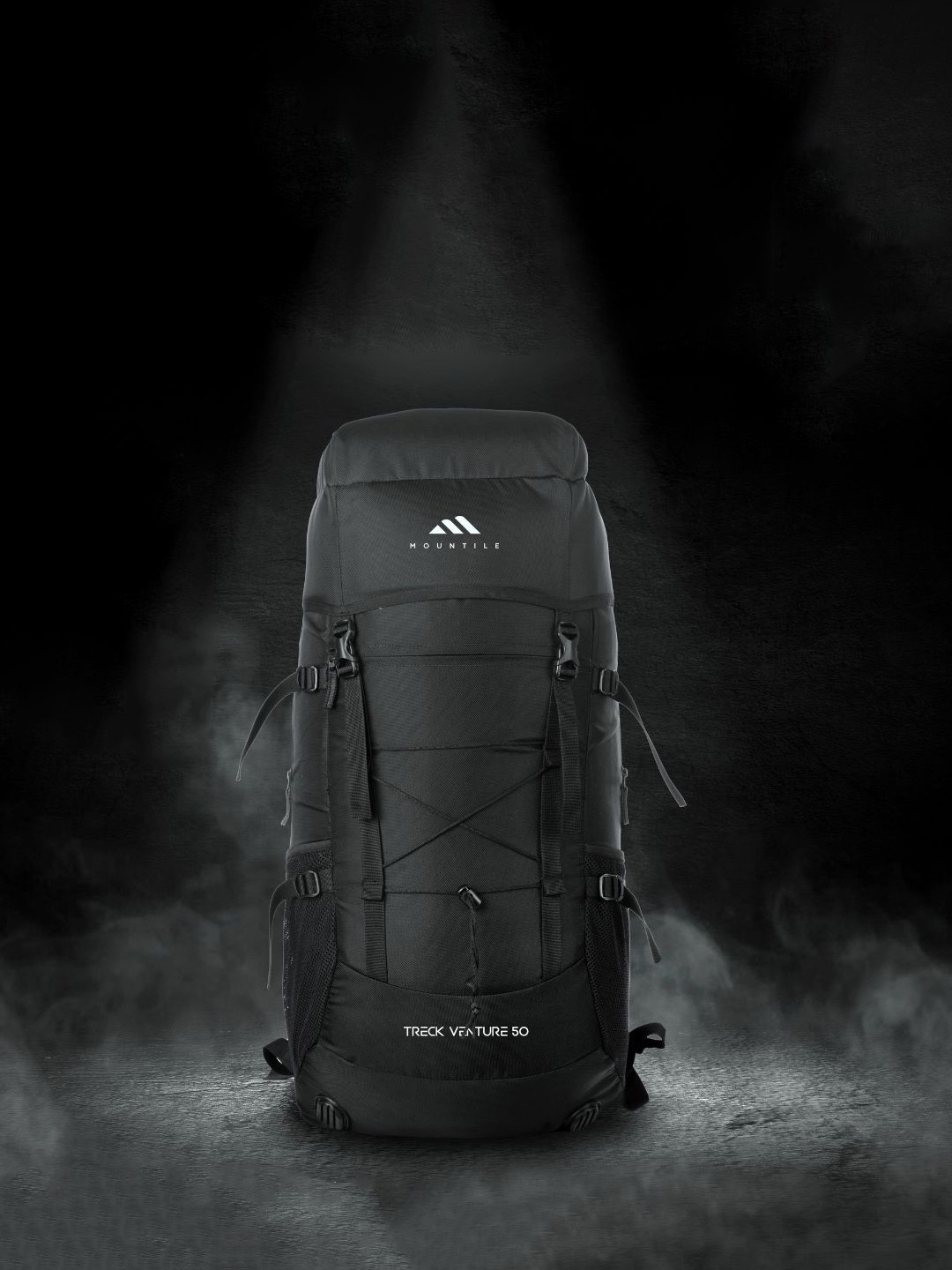 

MOUNTILE Treck Venture Rucksack Travel Backpack - 50L, Black