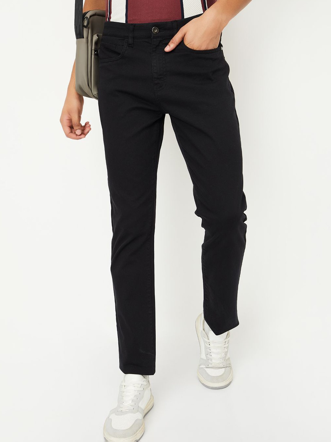

max Men Chinos Trousers, Black