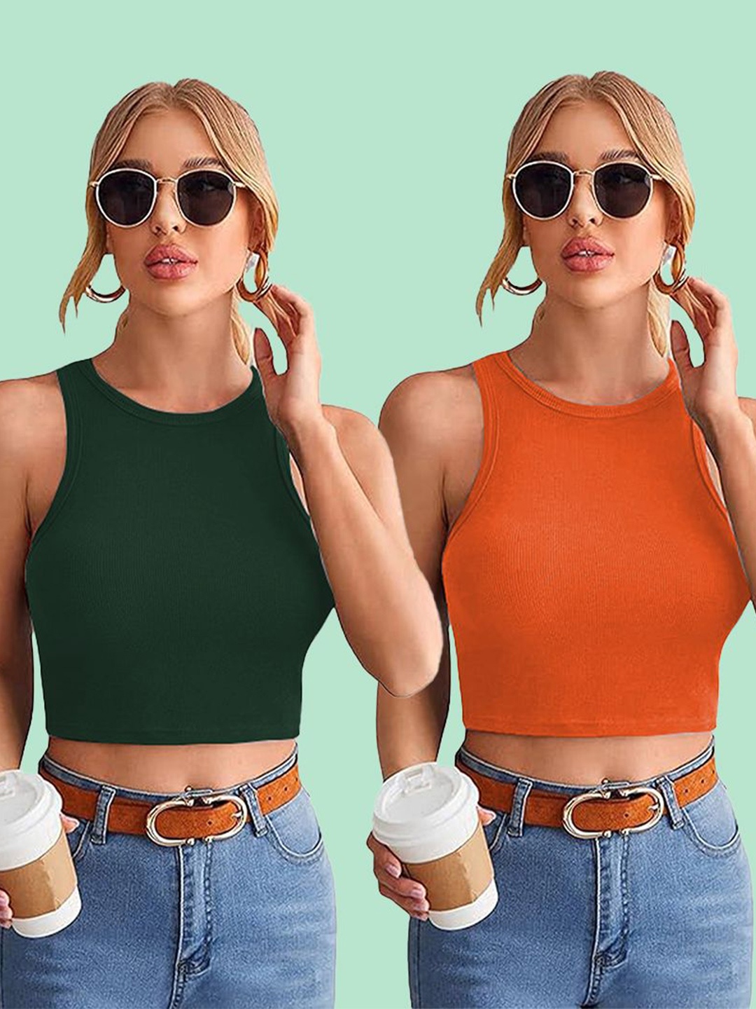 

Mast & Harbour Cotton Crop Top, Multi