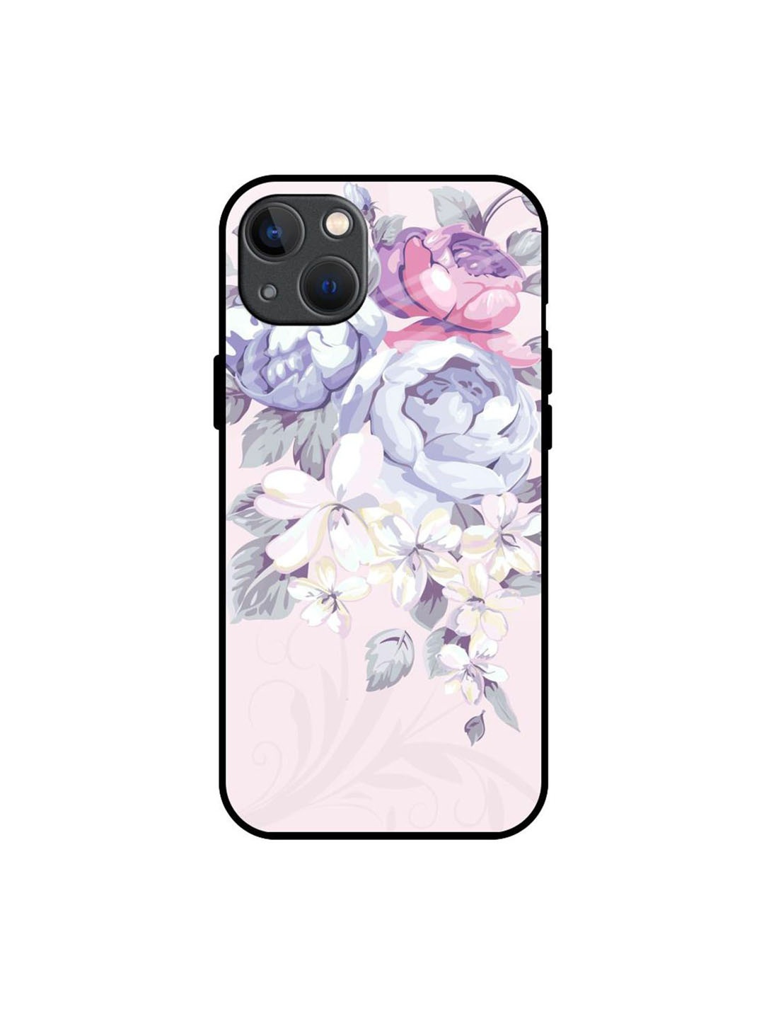 

QRIOH Floral Printed iPhone 13 Mini Back Case Mobile Accessories, Pink