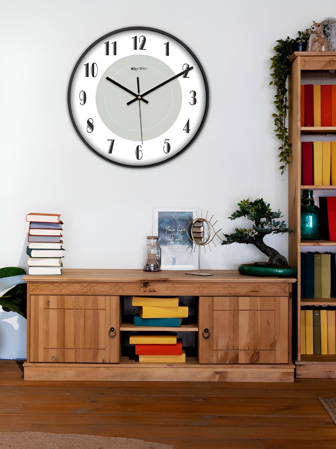 

OLIVE TREE Black & White Traditional Wall Clock
