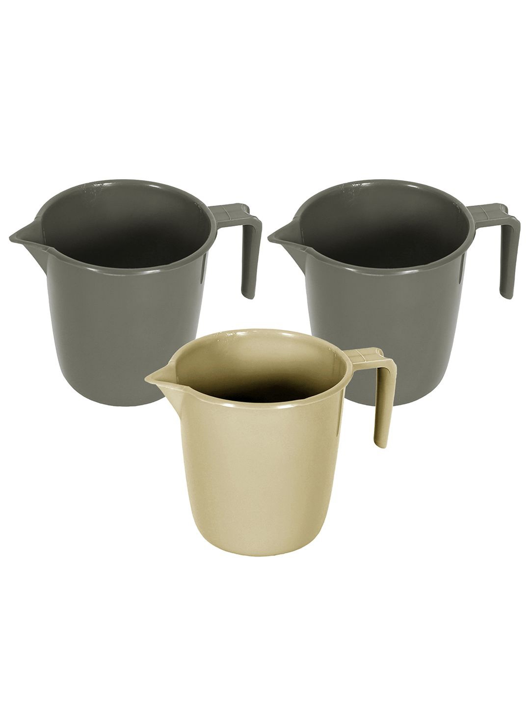 

Kuber Industries Beige & Grey 3 Pieces Bath Mugs 1L Each