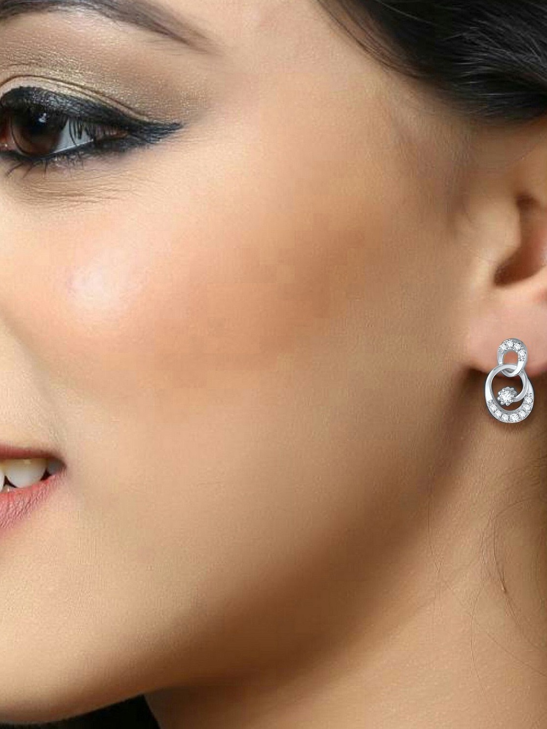 

DIVASTRI Rhodium-Plated Cubic Zirconia Studded Studs, Silver