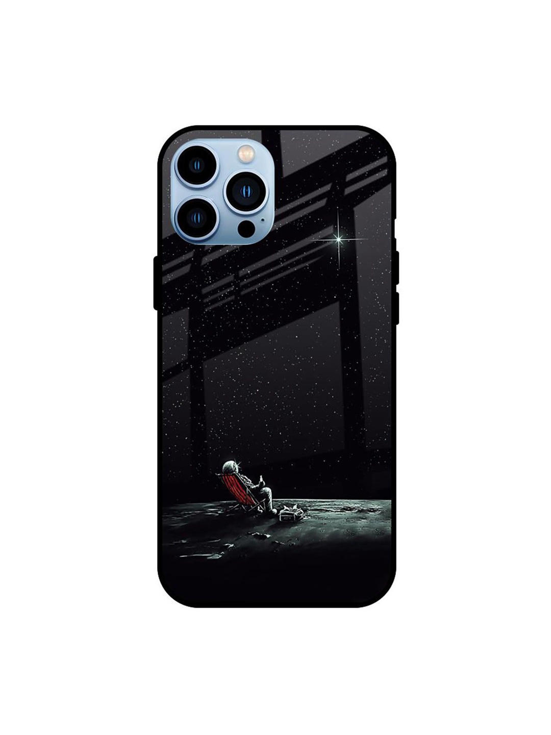

QRIOH Quirky Printed iPhone 13 Pro Max Back Case Mobile Accessories, Black