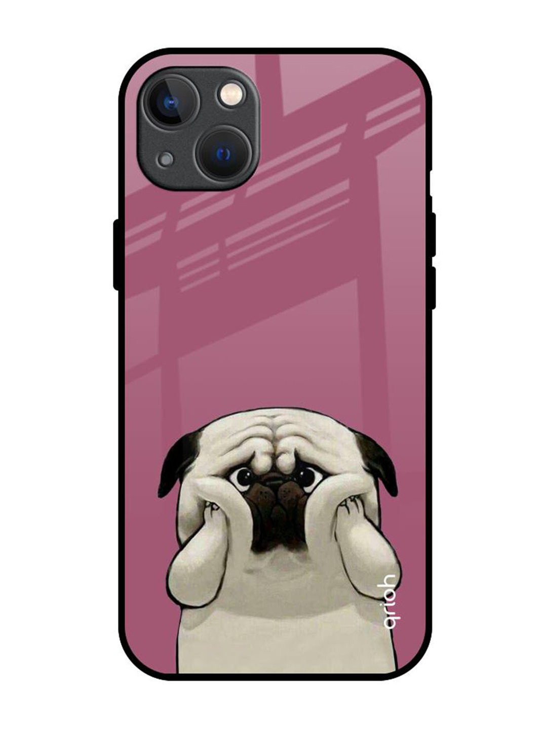 

QRIOH Quirky Printed iPhone 13 Mini Back Case Mobile Accessories, Pink