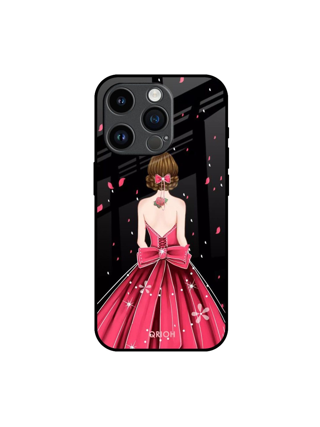 

QRIOH Quirky Printed iPhone 14 Pro Back Case Mobile Accessories, Black