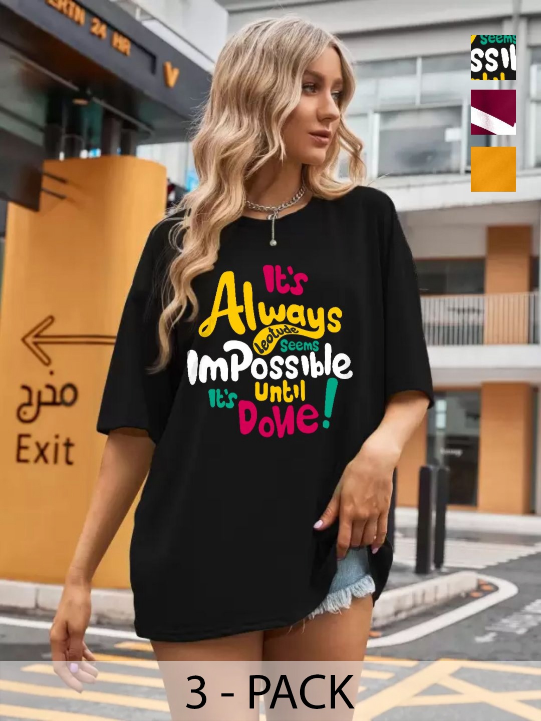 

Leotude Women 3 Printed T-shirt, Multi
