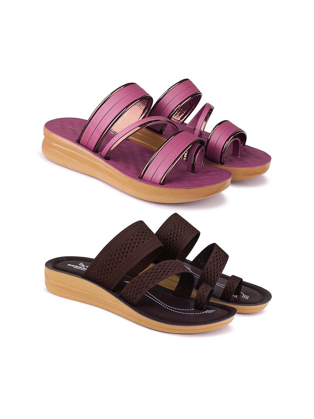 

BERSACHE Women Open Toe Flats, Purple