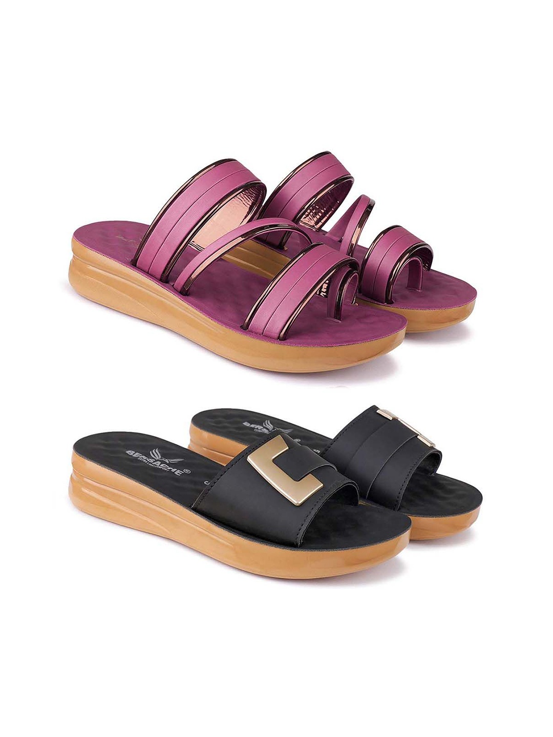 

BERSACHE Women Open Toe Flats, Purple