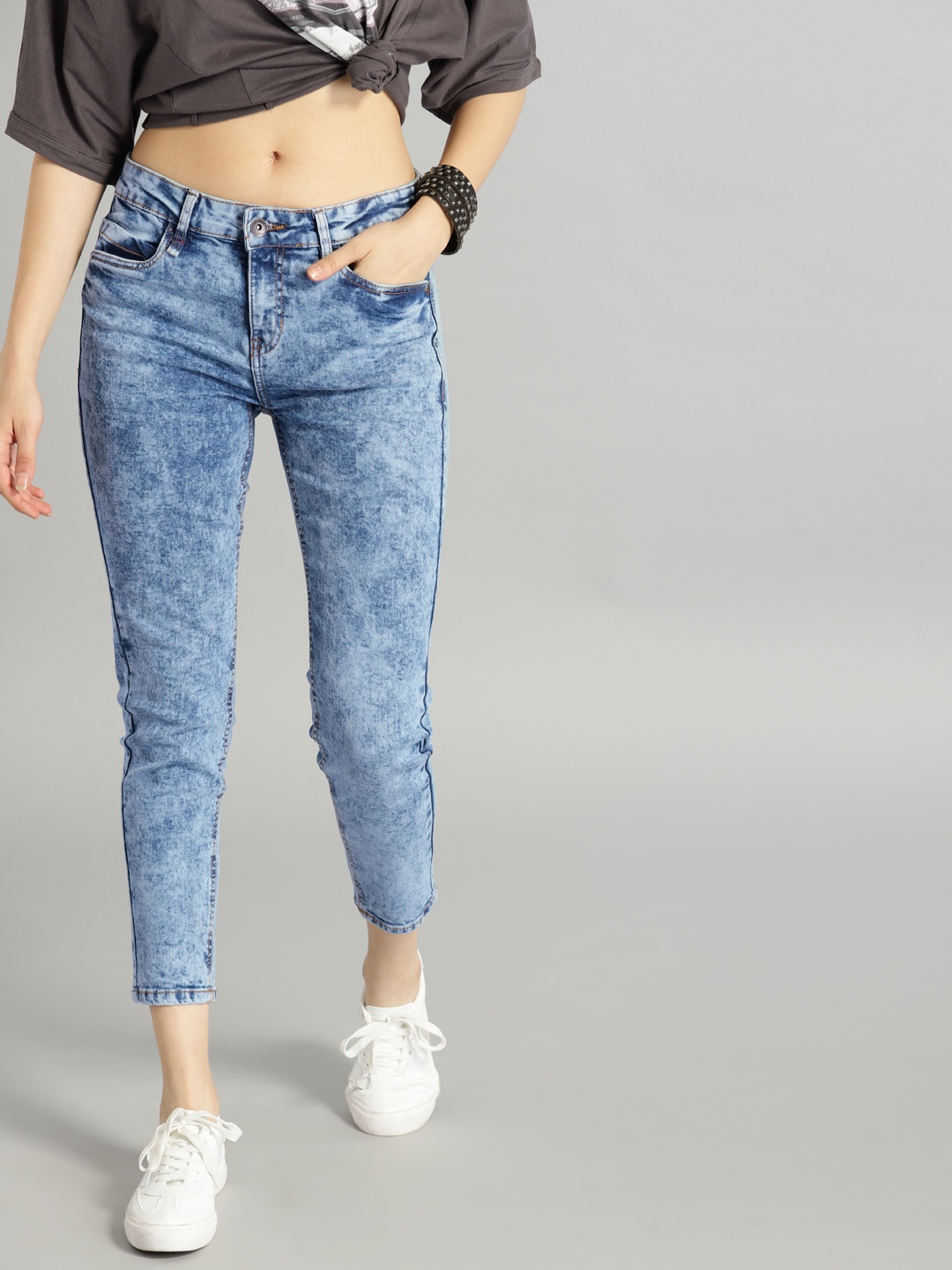

Roadster Women Blue Skinny Fit Mid-Rise Clean Look Stretchable Jeans