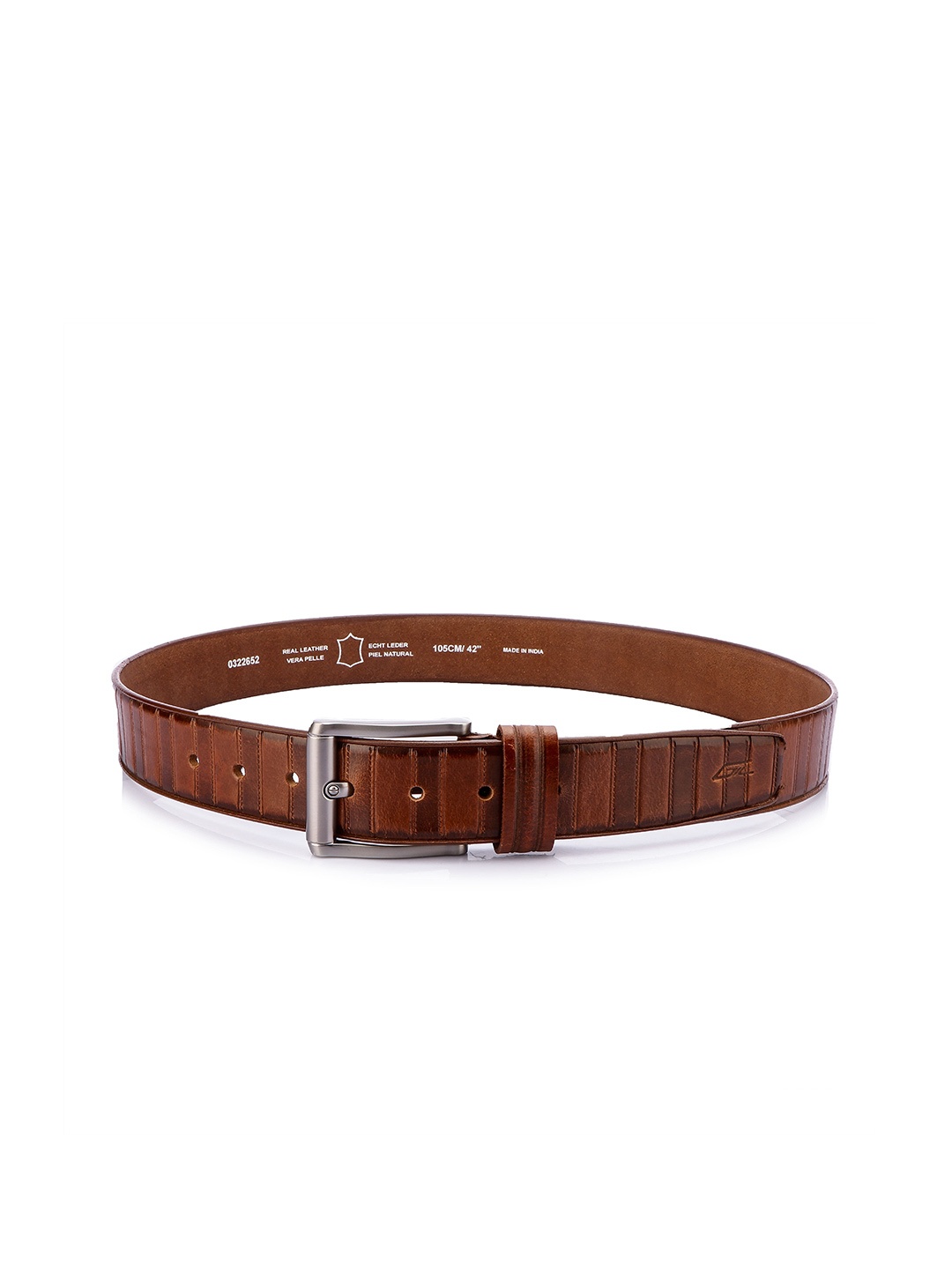 

GIL Men Textured Leather Formal Belt, Tan