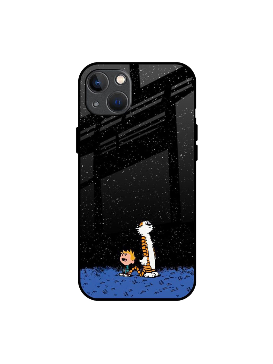 

QRIOH Quirky Printed iPhone 13 Mini Back Case Mobile Accessories, Black