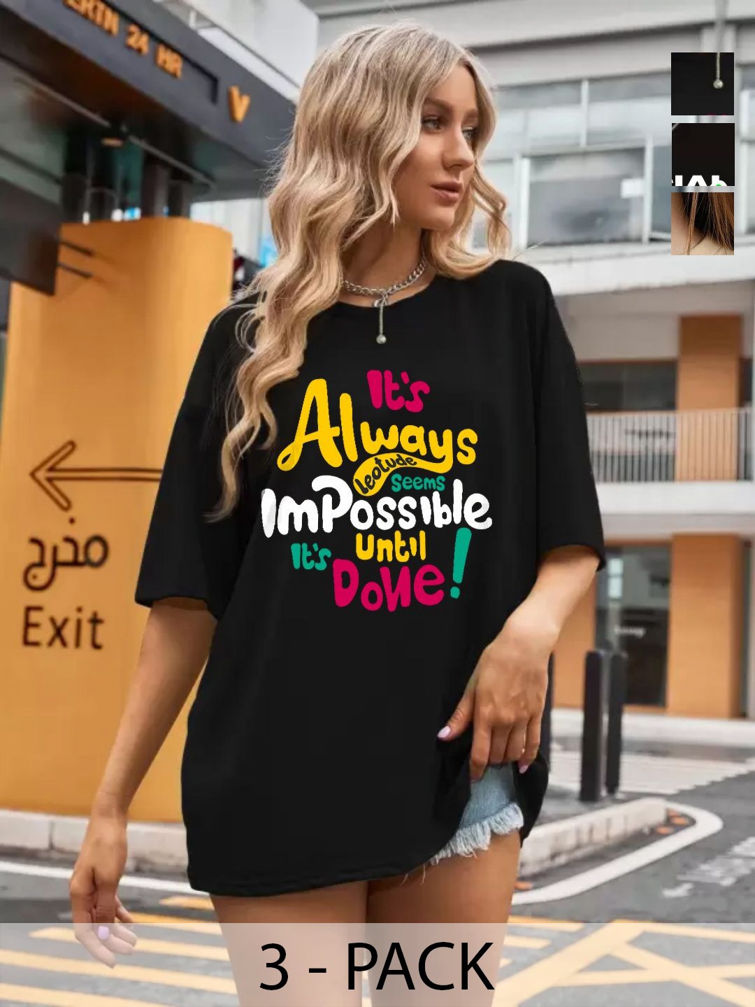 

Leotude Women 3 Printed T-shirt, Multi