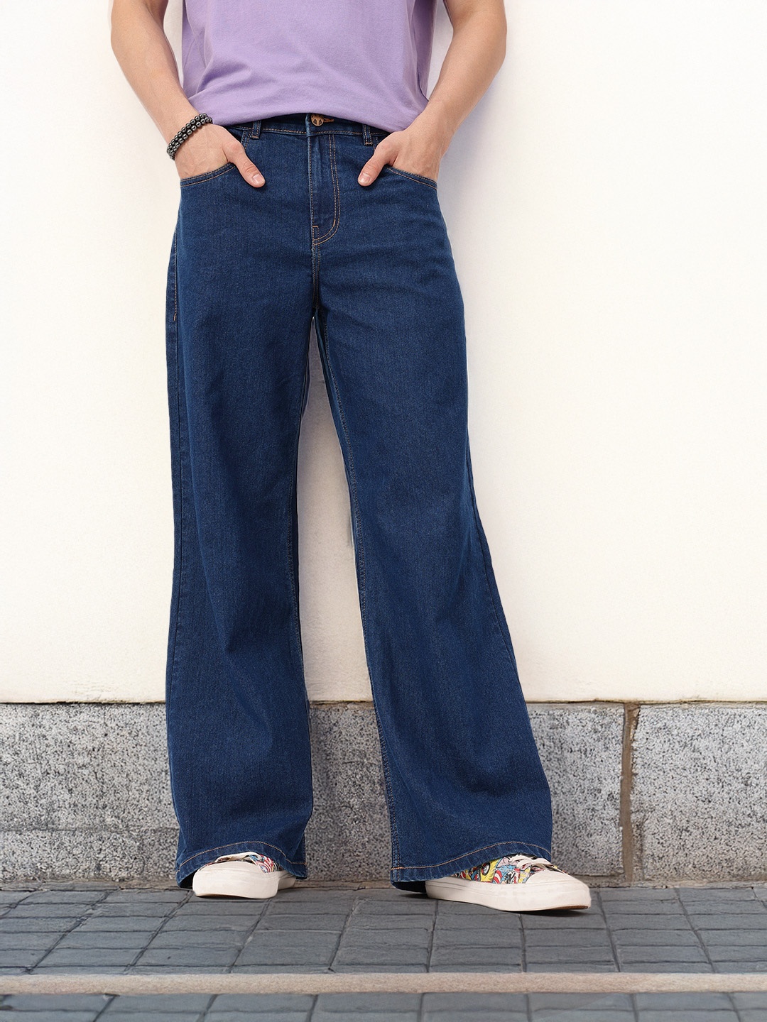 

Kook N Keech Men Modern Grunge Bootcut Fit Jeans, Blue