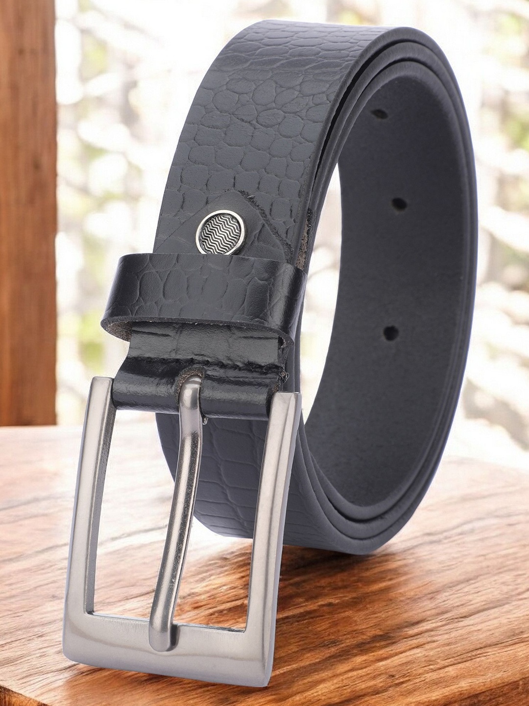 

WROGN Men Leather Formal Belt, Black