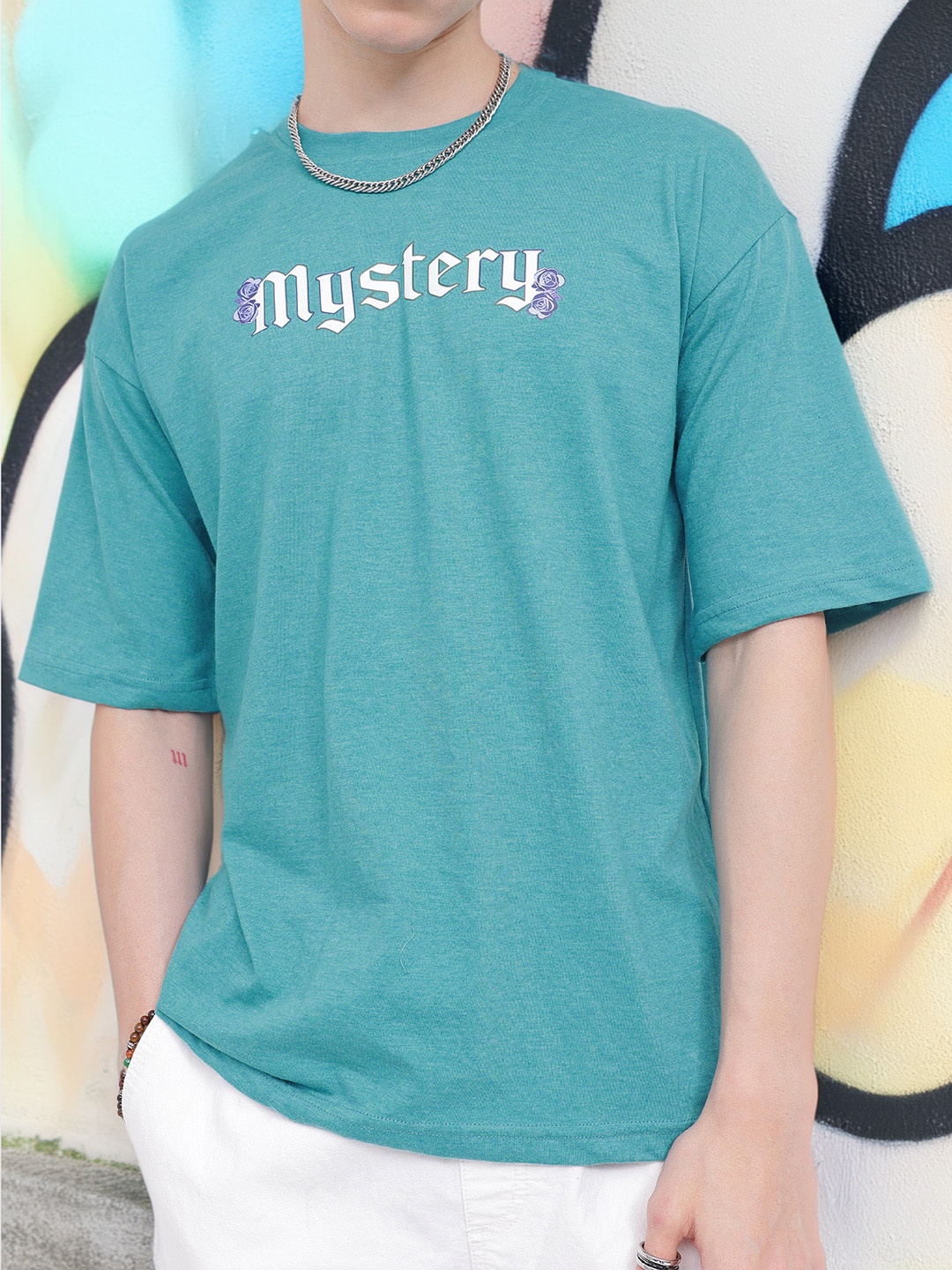 

Kook N Keech Curiosity Edge Printed Oversized T-shirt, Blue