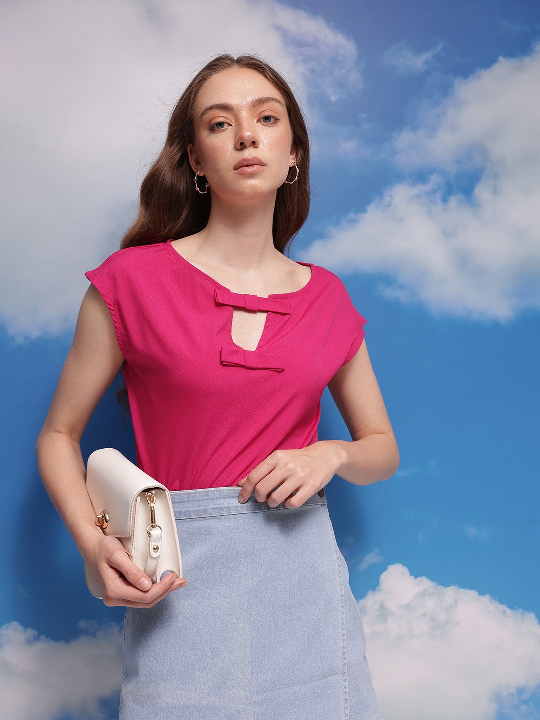 

CORSICA Regular Top with Bow Detail, Pink