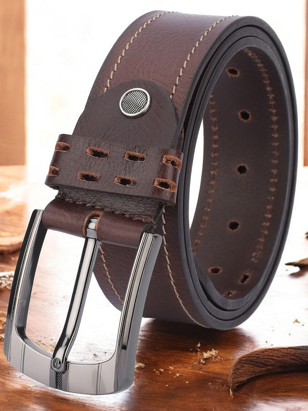 

The Roadster Lifestyle Co Genuine Leather Casual Belt, Brown