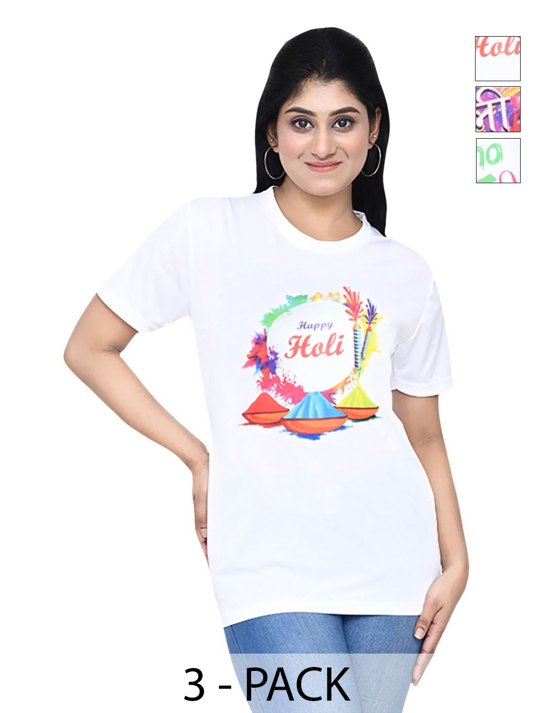 

RAPL Women 3 Printed T-shirt, White