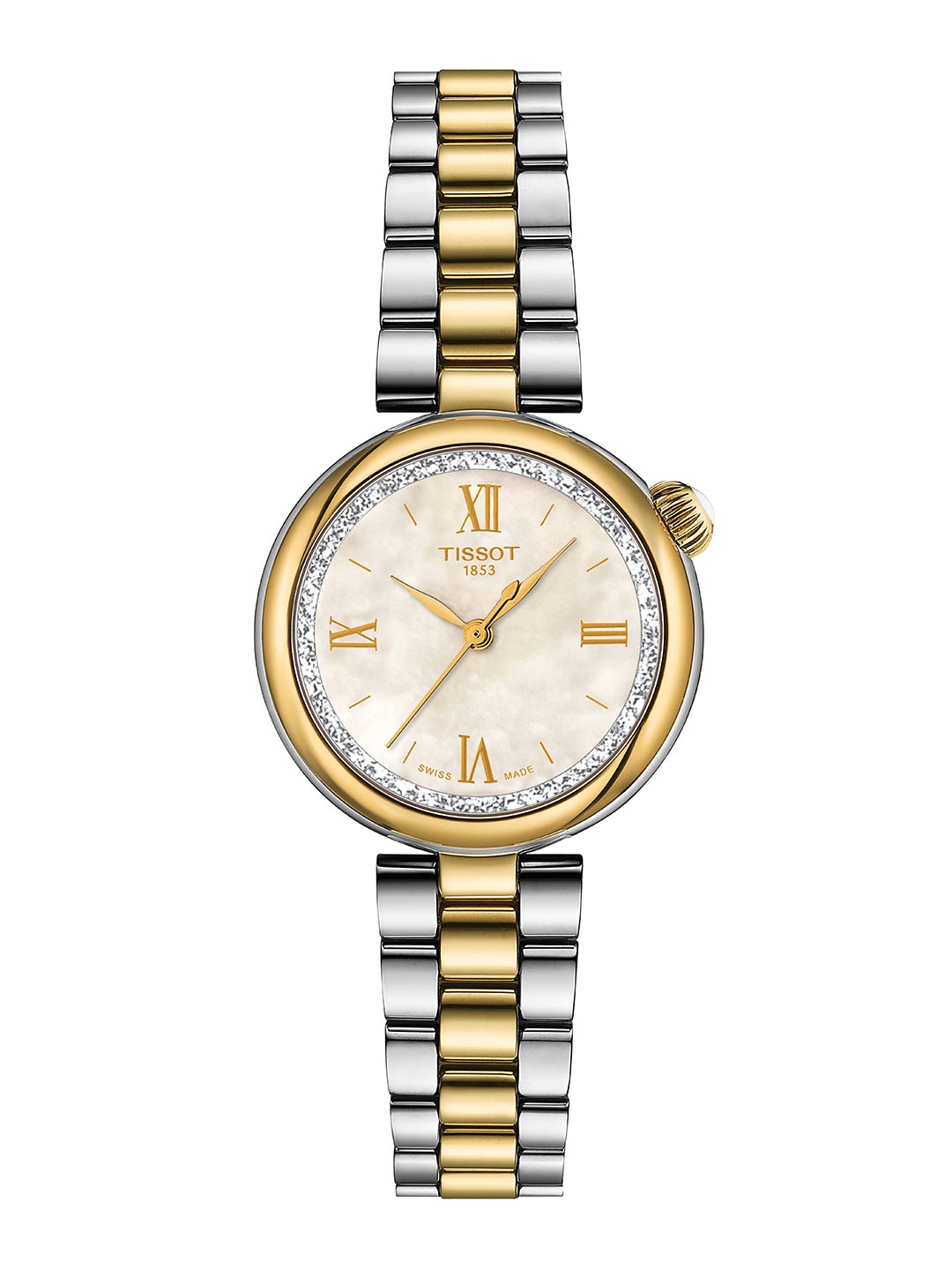 

TISSOT Women Mother of Pearl Dial & Stainless Steel Bracelet Style Straps Analogue Watch T1520102211801, White