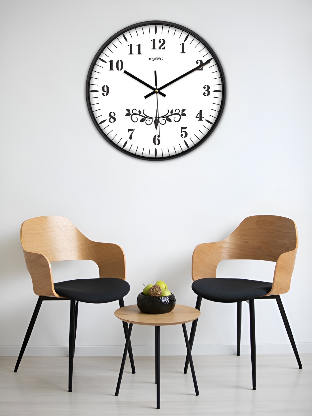 

OLIVE TREE Black & White Traditional Wall Clock