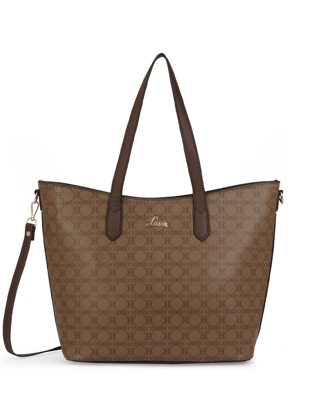 

Lavie Printed Structured Tote Bag, Coffee brown