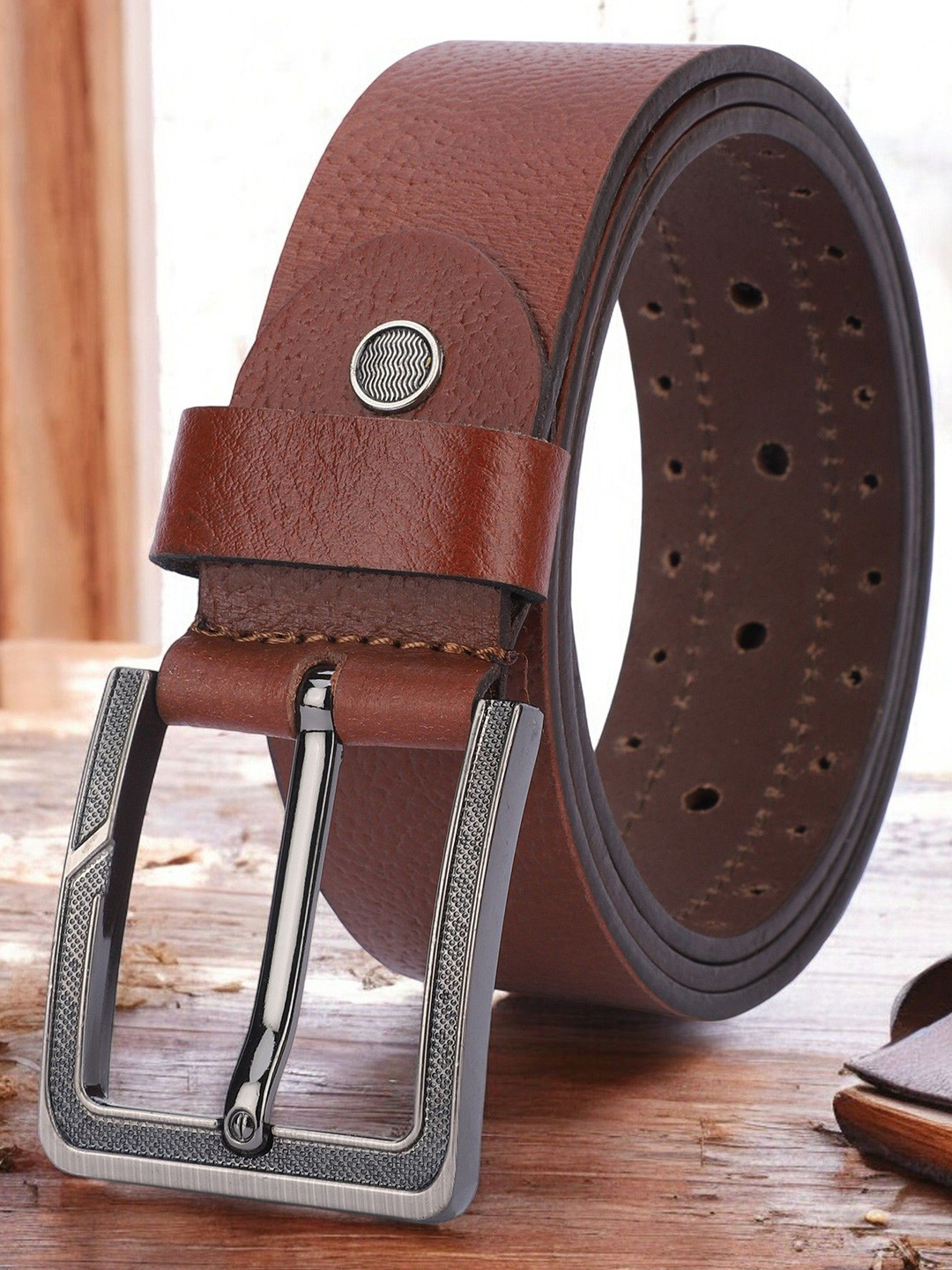 

The Roadster Lifestyle Co Genuine Leather Casual Belt, Tan