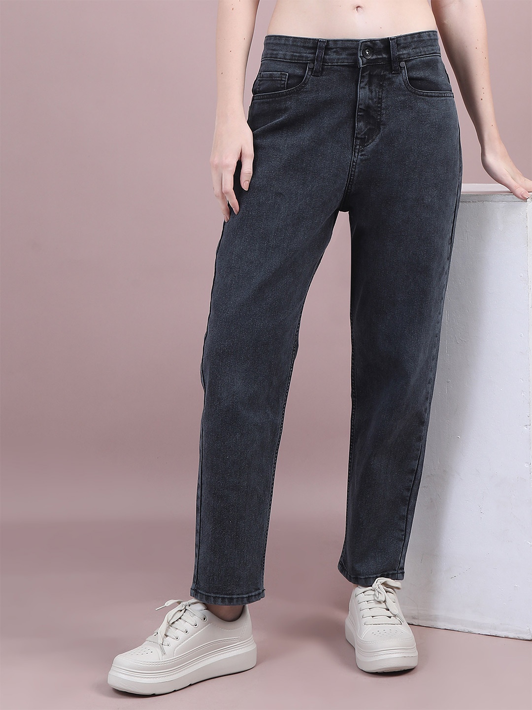 

Chemistry Women Comfort High-Rise Light Fade Stretchable Jeans, Black