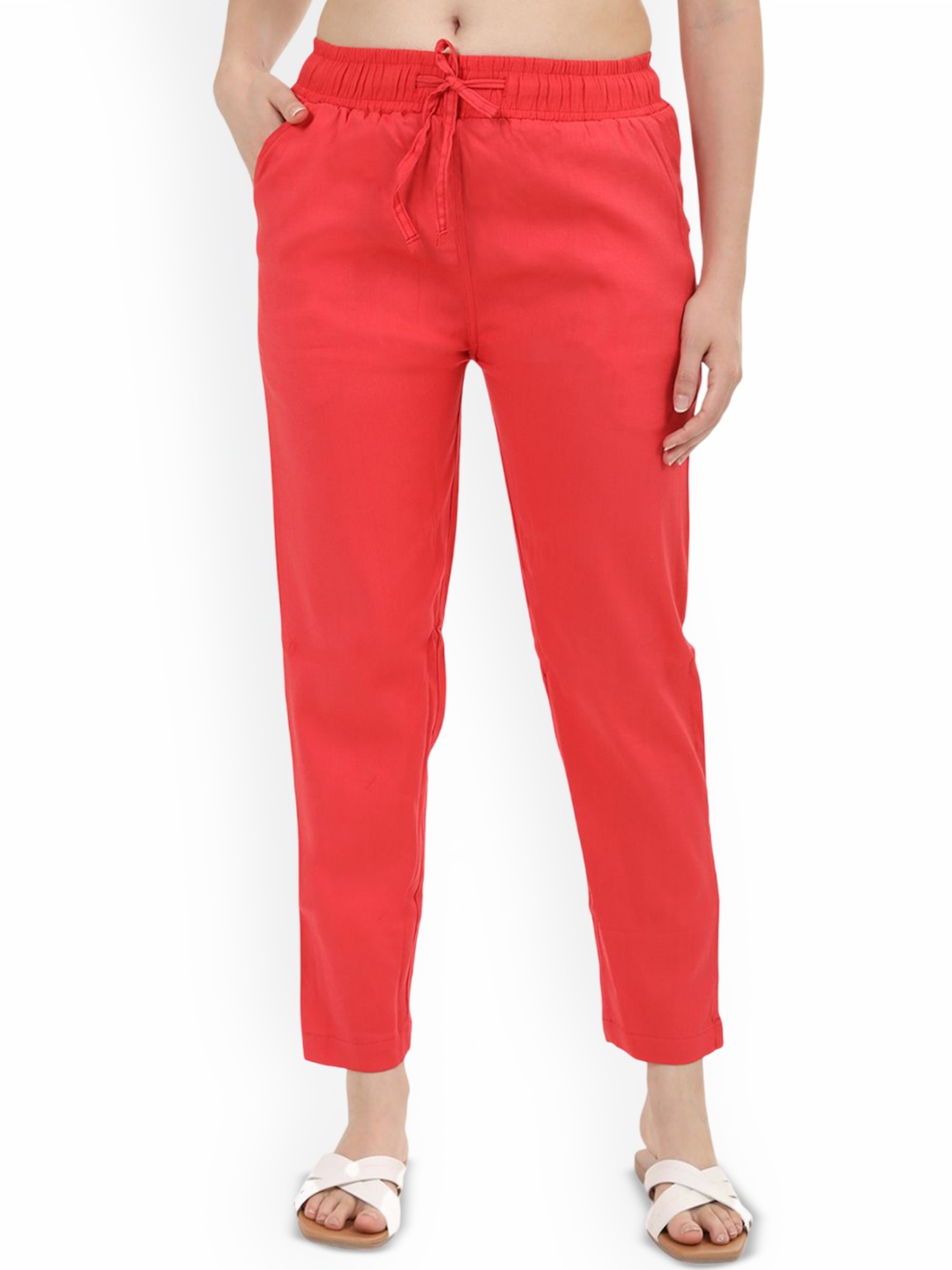 

Fly Birds Women Tailored Trousers, Pink